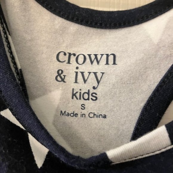 NWT! CROWN & IVY - Star Dress - Girl's Size Small - Navy Blue with White Stars! - Picture 12 of 12